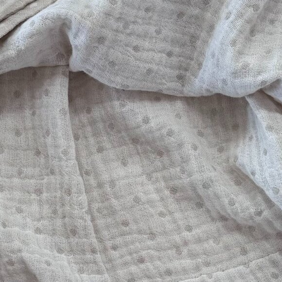 ATELIER BARN - POLKA DOTS SASHA APRON DRESS - 100% COTTON - CREME/TAN - Picture 3 of 4